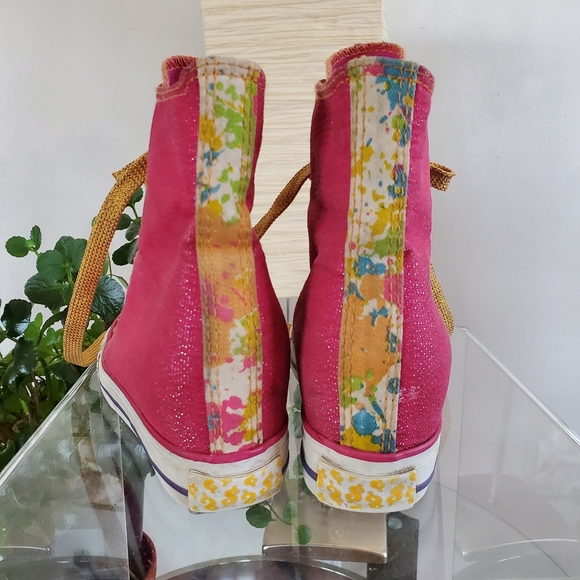 Daddy's Money Sneakers size 5 1/2 Hot Pink Secret Wedge High Top Shoes - Picture 3 of 13